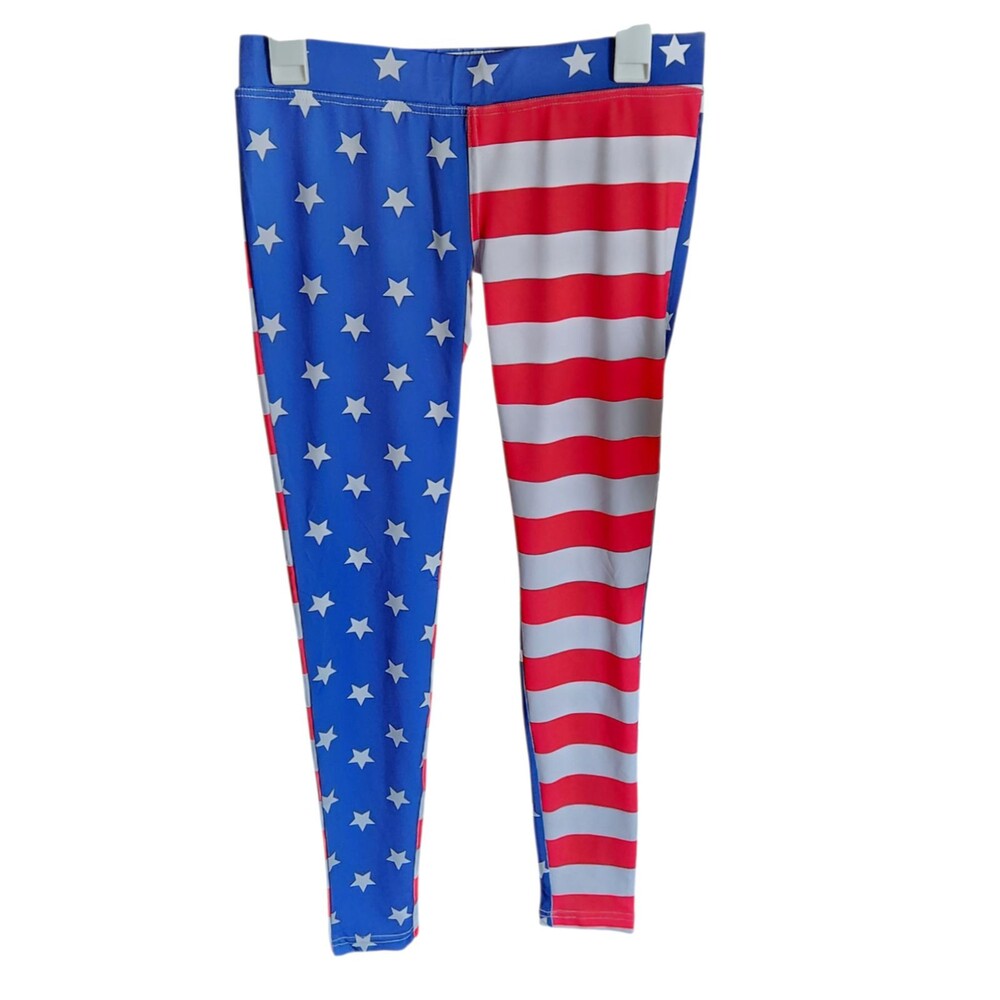 Tipsy Elves Leggings American Flag Print Nylon/Spandex Womens Size Small